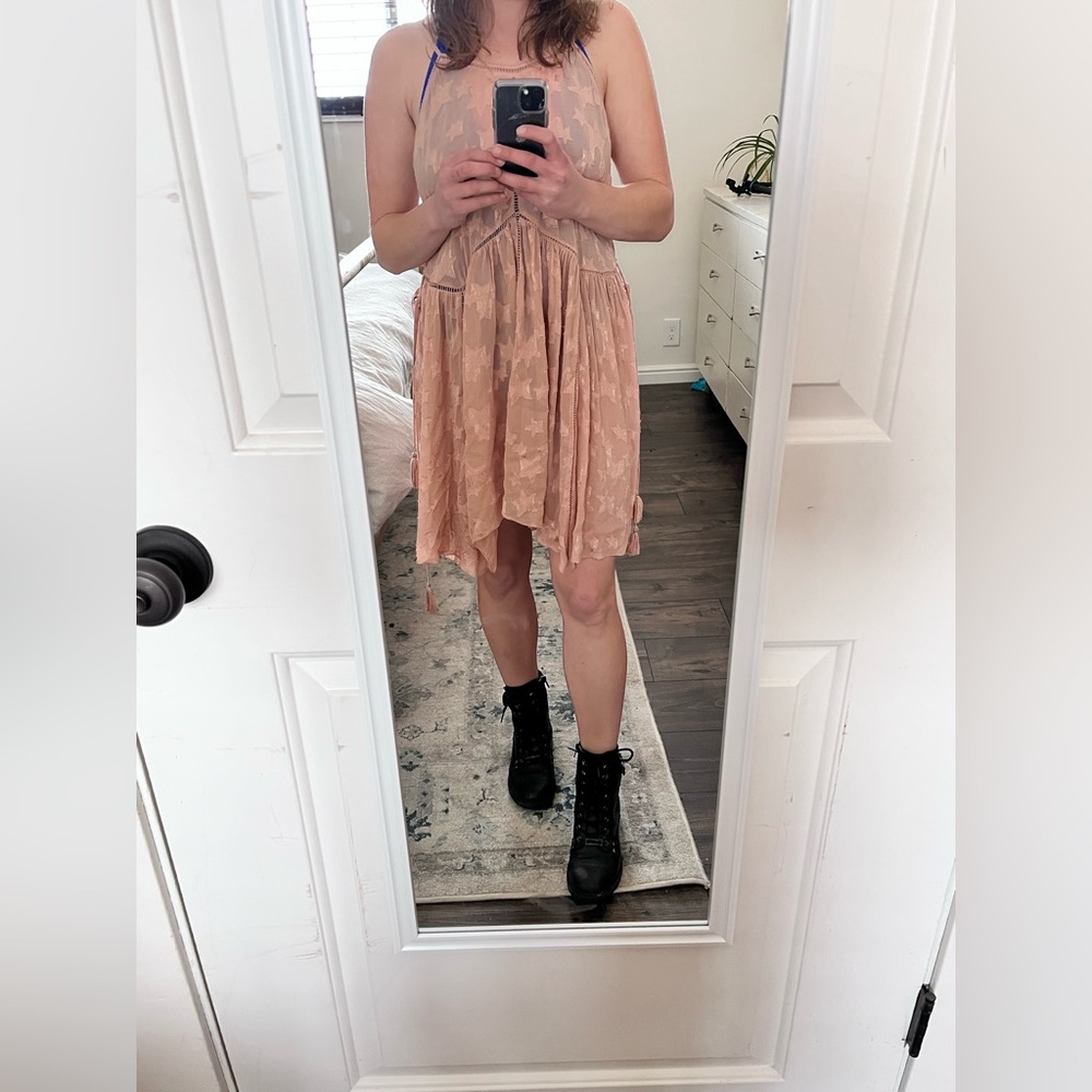 Free People sheer mauve dress
